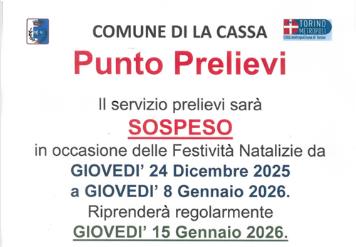 Sospensione punto prelievi