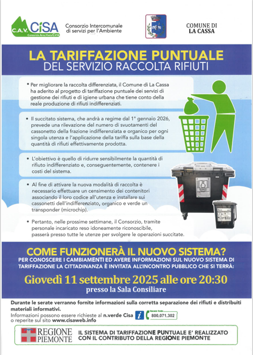Sistema di Tariffazione puntuale del servizio raccolta rifiuti